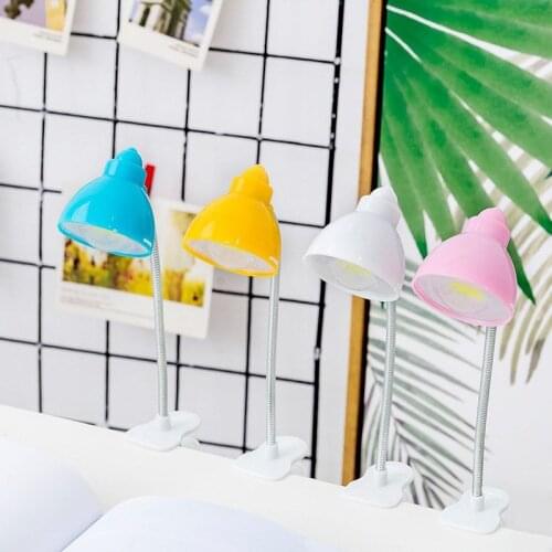Desk Lamps LED Book Light Mini Clip Adjustable Bright Table Reading Lamp for Travel Study Eye Protection Light with Batteries