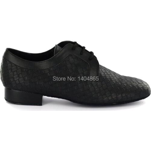 KEEWOODANCE new HOT selling ballroom dance shoes mens shoes black basket weave leather latin dance shoes wedding shoes