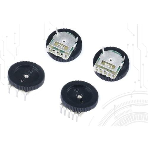 Single Double Gear Dial Potentiometer 16*2 Switch B102 103 203 503 1K/10K 50K 3PIN Single /5PIN Double