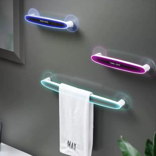 Punch-free Bathroom Organizer Shelf Household Items Bathroom Accessories Self-adhesive Towel Holder kitchen Towel Storage Rack