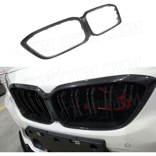 Dry Carbon Fiber Front Bumper Grille Mesh Cover Outer Frame Cover For BMW 2 Series F87 M2C 2019 2020 Competition Car Styling