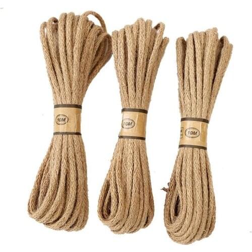 10meters Braided Jute Rope 6mm Thick Jute Cord for Crafting, Cat Scratching, Gardening, Bundling and Macrame Projects
