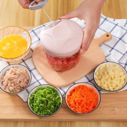 Portable Food Processor Mixer Hand Powered Vegetable Grinder Garlic Masher Kitchen Blender Multifunctional Kitchen Home Tools