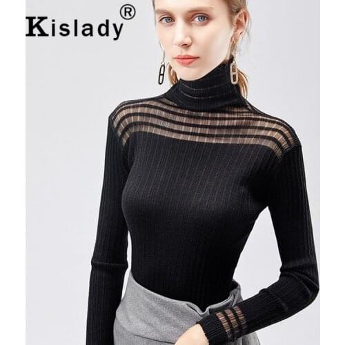 Fall Winter Womens Sexy Hollow Out Knitted Pullover Fashion OL New Black Sweater Plus Size Korean Japanese Christmas Sweaters