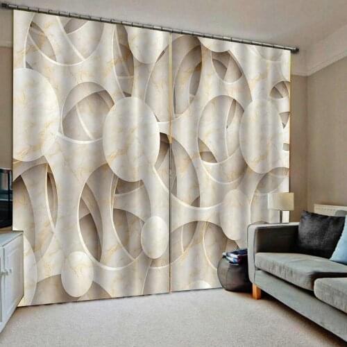 Relief 3D Curtain Luxury Blackout Window Curtain Living Room white curtains blackout curtain