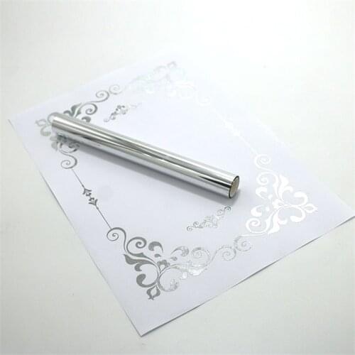Silver 5M X 1 Roll Hot Stamping Foil Paper Gold Foil Foil by Laser Printer and Laminator Toner Reactive Foil,Foil Paper