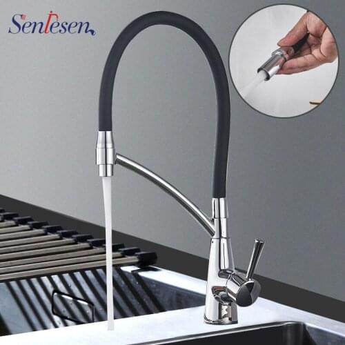 Senlesen Kitchen Faucets Brass Pull Down Spray Head Single HandleCold and Hot Water Para Kitchen Sink Faucet