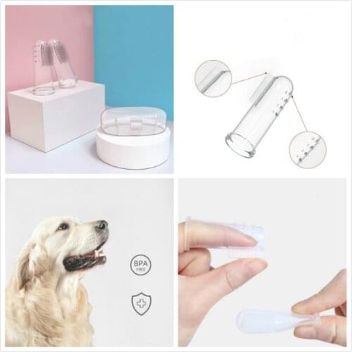 Super Soft Silicone Pet Finger Toothbrush Dog Cat Puppy Brush Addition Bad Breath Tartar Teeth Care Cleaning Dog Supplies