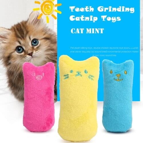 Funny Interactive Plush Cat Toy Teeth Grinding Catnip Toys Pet Kitten Chewing Toy Claws Thumb Bite Cat mint For Cats