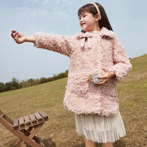 5-12 year children clothes toddler girl fall clothes 2020 kids coat jacket Korean Girl Double-sided Woolen Coat Clothes 80% Wool