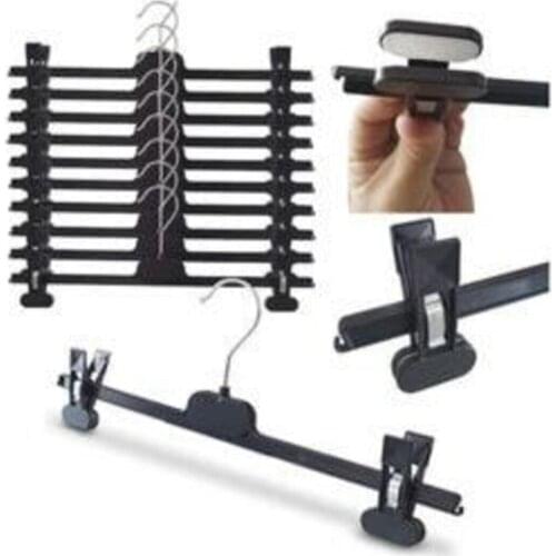 10 pcs 38 Cm Latch Skirt Pants Clothes Hanger Wardrobe Inside Regulator Drying Rack Organizer Clothes Hanger Space Saving