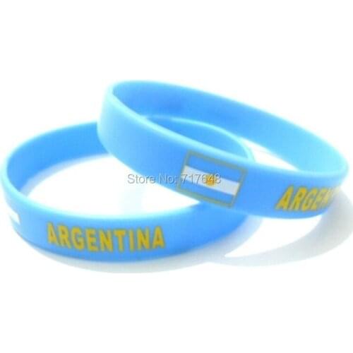 100pcs Argentina wristband silicone bracelets rubber cuff bangle free shipping by FEDEX