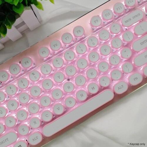 104 Keys Retro Round Keycaps ABS Clear DIY Typewriter Keycap for Backlit Mechanical Keyboard Circular Key Cap drop shipping