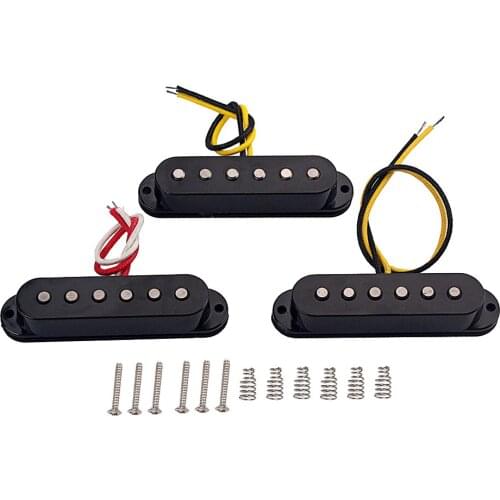 48mm/50mm/52mm Single Coil Pickup Set for ST Electric Guitar Parts, Black
