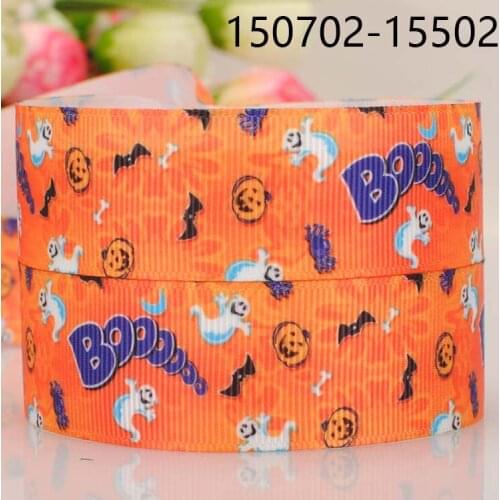 50yards 1 " 25 mm boo ghost Halloween day printed cartoon tape DIY handmade hairbow grosgrain ribbon free shipping