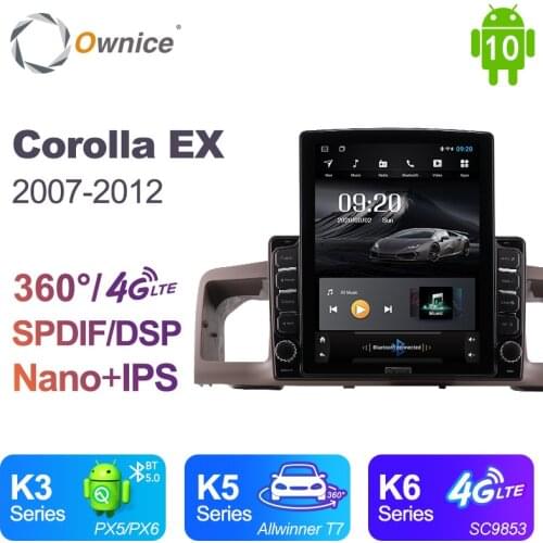 Android 10.0 Ownice Autoradio 2 Din for Toyota COROLLA EX 2007 - 2012 Car Radio Auto GPS Navigation Multimedia DSP 4G LTE