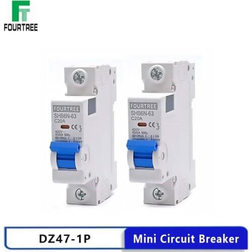 1P 230V~ CType Mini Circuit Breaker Cutout Miniature Household Air Switch MCB Mounting 18mm Din Rail Breaking Laser Printing