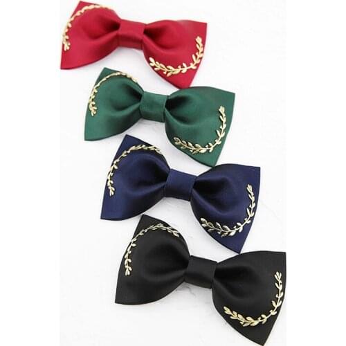 Free Shipping New mans fashion male casual Original metal accessories bow tie men women married groom best metal olive branch