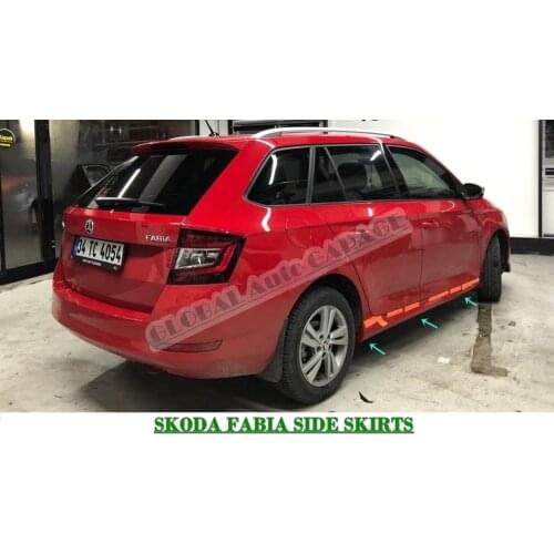 For Skoda Fabia Side Skirt 2015-2021 Sill Trim Car Styling Auto Diffüser Universal Spoiler Mud Flaps Lip Splitter Ornament Best