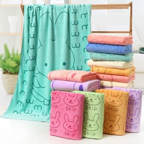 New Arrivals Quick-Dry Adult Absorbent Beach Towel 70*140cm Rabbit Head Microfiber Fabric Printed Bath Towel