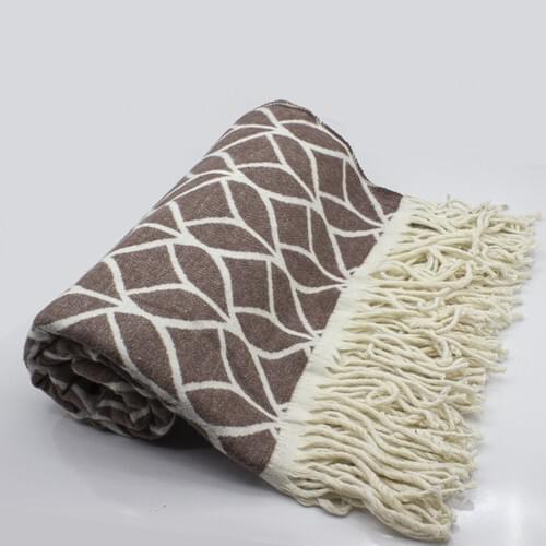 Tmall Home Design Zigzag Pattern Blue Gray Tv Blanket 120x180 005453