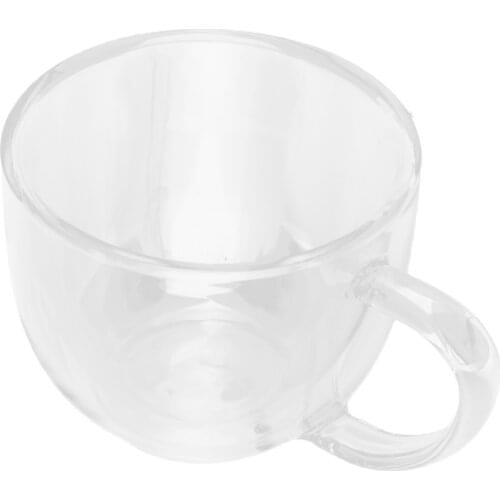 Double Wall Glass Espresso Cup Mugs & Handle 200ml BPA-Free Cappuccino Mugs