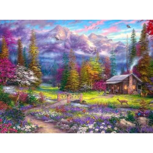 Landscape Picture Mountain Scenic hut 5d diy Diamond Painting cross stitch Diamant square round mosaic pattern embroidery YG1703