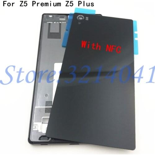 For Sony Xperia Z5 Premium Z5 Plus Z5p E6853 E6883 E6833 Middle Frame Front Faceplate Bezel Housing+battery case cover With NFC