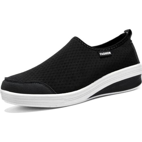 Women Breathable Mesh Shoes Woman Wedges Increase Sneakers Female 2020 Spring Summer Lightweight Comfortable Casual Walk Shoes