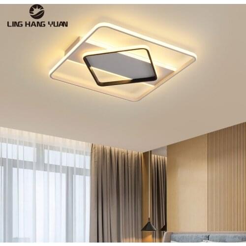 Square Modern Led Chandelier Lustre White Ceiling Chandelier Lighting for Living room Bedroom Dining room Indoor Light Fixtures