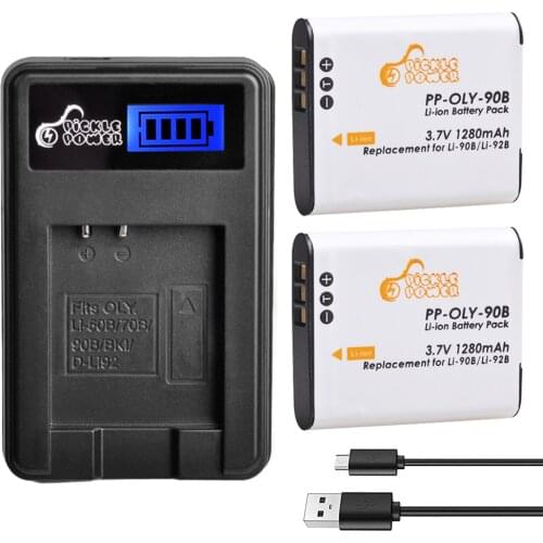 Li-92B Li 92B Li-90B Li90B Li 90B Battery +Charger for Olympus Tough TG-6 TG-5 TG-Tracker SH-1 SH-2 SP-100 IHS Tough TG-1 TG-2