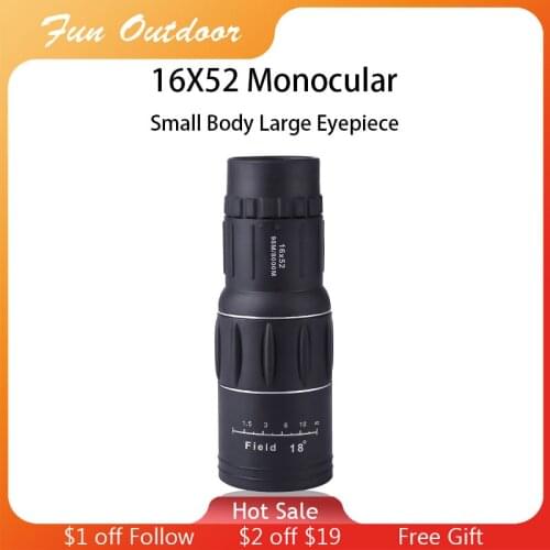 16X52 Monocular Telescope Large Eyepiece Super Telescope Lll Night Vision Scope Full Optics Material For Hunting Dropshipping