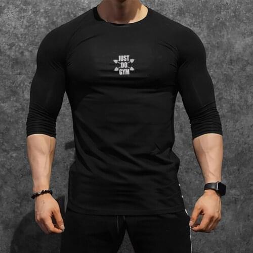 New Workout Fitness T-shirt Mens Clothing Long Sleeve Breathable Casual Autumn and Winter Fashion Trend Slim Sports T Shirt