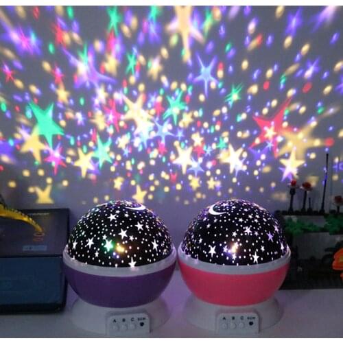 Novelty LED Galaxy Night Light Starry Sky Projector Star Moon Bedroom Decor Nursery Rotating Baby Lamp For Children Kids Gifts
