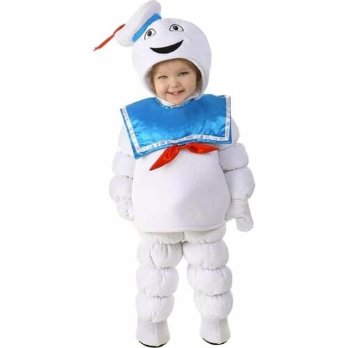 New Arrival Plush Cute Ghost Soft Kids Toddler Stay Puft Marshmallow Man Child Halloween Costume