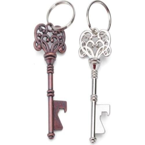 Kitchen Dining Barware Bar Tools Alloy Hollow Out Pattern Keyring Beer Bottle Opener Openors