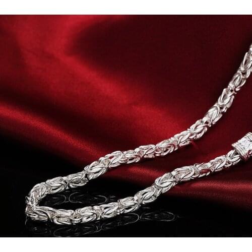 New 925 Sterling Silver 20 Inch 5mm Faucet Chain Necklace Suitable for Mens and Womens Fashion Wedding Birthday Jewelry Gifts