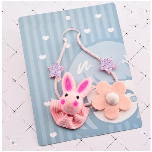 2021 Korean Lovely Rabbit Pendant Necklace Felt Cloth Flower for Kids Children Girls Cute Animal Sweater Necklace Christmas Gift
