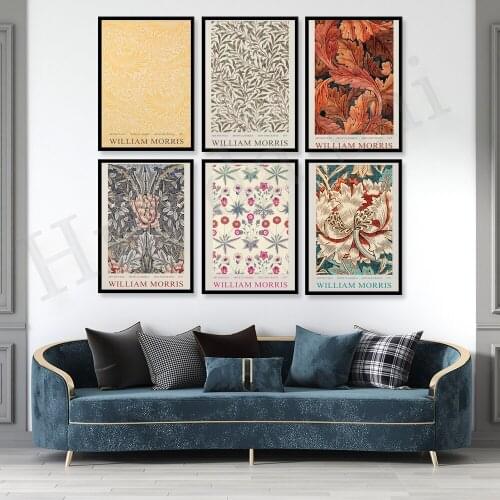 William Morris Poster, Art Nouveau, Morris Flower Pattern, Home Decor, Wall Art , Exhibition Poster, Larkspur Flower