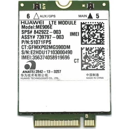 UNLOCKED HUAWEI ME906E LTE 4G module SPS 842922-003 WWAN NGFF Card Module 3G 4G NETWORK CARD For HP ZBOOK 14 15