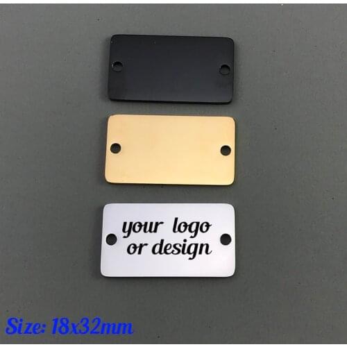 30pcs 18x32mm Stainless Steel Rectangle Connector Bracelet Connector Bracelet Charm Rectangle Bead Metal connector