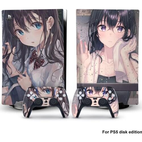 Girl Style PS5 Disc Edition Skin Sticker for Playstation 5 Console & 2 Controllers Decal Vinyl Protective Skins Style 1