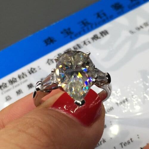 Luxury Water Drop 6ct Lab Diamond cz Ring 925 sterling silver Engagement Wedding band Rings for Women Bridal Party accessory