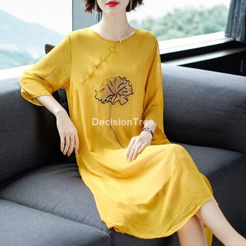 2021 chinese vintage woman floral print cheongsam chinese traditional costumes qipao dress oriental chiffon cheongsam dress