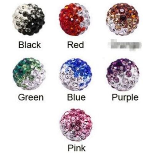 10mm 50pcs/lot mixed multicolor Gradient change Colorful necklace bracelet loose disco round diy crystal Beads q643