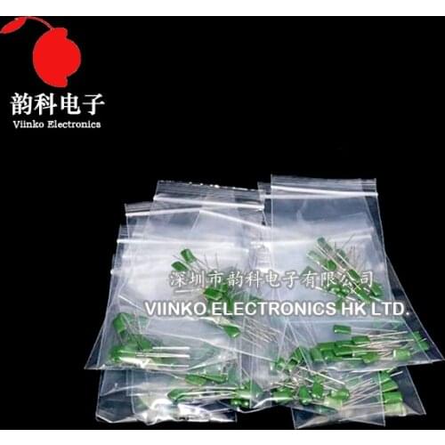 180pcs=18value*10pcs Polyester film capacitor Assorted Kit contains 2A104J 2A332J 2A472J 2A103J 2A333J 2A473J 2A563J 2A223J