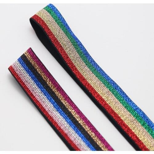 2.5CM color Elastic Ribbon Clothing Bags Trousers Elastic Webbing Sewing Accessories rubber band