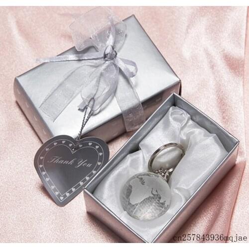 200pcs 3D Globe Crystal Ball Pendant for Men Artificial Ball Keychains Crystal Keychain Wedding Gift