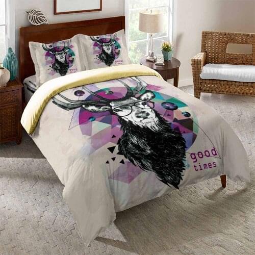 3D Deer Bedding Set Luxury Soft Duvet Cover Animal Quilt Cover King Queen Twin Full Single Double Bed Set Pillowcases Bedclothes