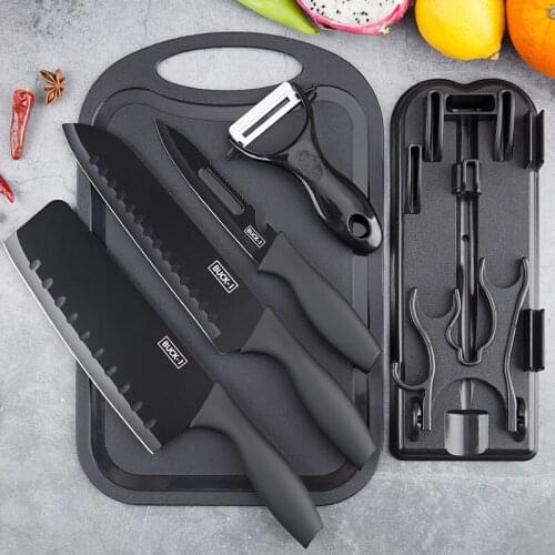 Anti-rust Full Set Of Stainless Steel Kitchen Knife Tools Retro Stainless Steel Cutting And Cutting Tool Set Gift Box Supplies
